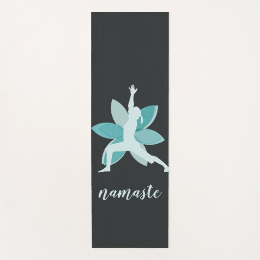 Tapis De Yoga Namaste. Logo de fleur de Lotus bleu de pose de (Devant)