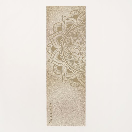 Tapis De Yoga Namaste Mandala Om Gold Parties scintillant Studio (Devant)
