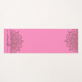 Tapis De Yoga Namaste Mandala Script Rose (Devant (Horizontal))