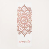 Tapis De Yoga Namaste New Rose Gold Mandala White (Devant)