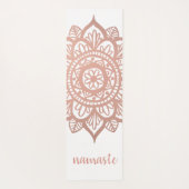 Tapis De Yoga Namaste New Rose Gold Mandala White (Dos)