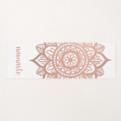 Tapis De Yoga Namaste New Rose Gold Mandala White (Devant (Horizontal))