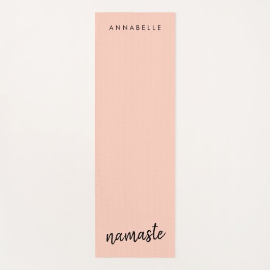 Tapis De Yoga Namaste | Nom moderne Peachy Pink Meditation (Devant)