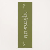 Tapis De Yoga Namaste Olive Green Whimsical Script Fitness (Devant)