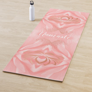 Tapis De Yoga Namaste Pétales Roses Lotus Fleur Personnalisée