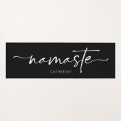 Tapis De Yoga Namaste Script Writing Black and White Custom (Devant (Horizontal))