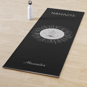 Tapis De Yoga Namaste Yoga Man Possède un cercle gris graphique
