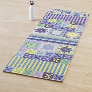 Tapis De Yoga Nanna's Pretty Faux Knit Crochet Blanket Motif