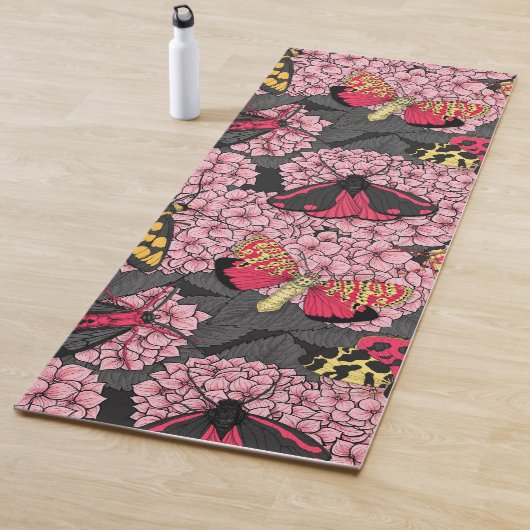 Tapis De Yoga Nappes phréatiques à hydrangée rose (En situation)