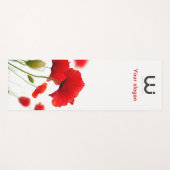 Tapis de yoga nature fleurs de coquelicot. (Devant (Horizontal))