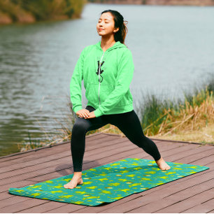 Tapis De Yoga Nénuphars Fleurs Yoga Grenouilles Drôle