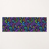 Tapis De Yoga Neon Dinosaures  (Devant (Horizontal))