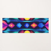 Tapis De Yoga Neon Geometry Mandala Art (Dos (Horizontal))