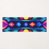 Tapis De Yoga Neon Geometry Mandala Art (Devant (Horizontal))