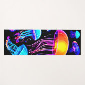 Tapis De Yoga Neon Jellyfish (Devant (Horizontal))