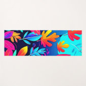 Tapis De Yoga Neon Leaf Paradise Art (Devant (Horizontal))
