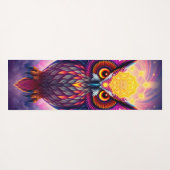 Tapis De Yoga Neon Owl Portrait: Psychedelic Swirl Art (Dos (Horizontal))