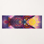Tapis De Yoga Neon Owl Portrait: Psychedelic Swirl Art (Devant (Horizontal))