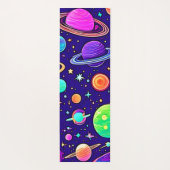Tapis De Yoga Neons Fleurs : Planètes & Étoiles (Dos)