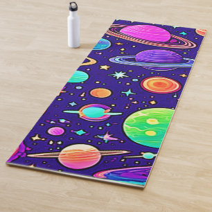 Tapis De Yoga Neons Fleurs : Planètes & Étoiles
