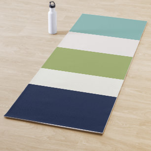 Tapis De Yoga Neptune, Coquillage, Vert et Rayures Marine