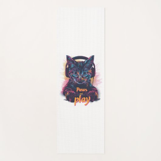 Tapis De Yoga Niveau gamer chat vers le haut (Devant)