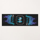 Tapis De Yoga No Prob Llama Aqua blue ombre Sparkings Monogram (Devant (Horizontal))