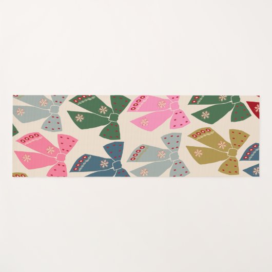 Tapis De Yoga Noël Bows Coquette (Devant (Horizontal))