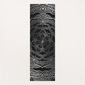 Tapis De Yoga Noir & Argent Mandala Style chic Classy Boho (Devant)