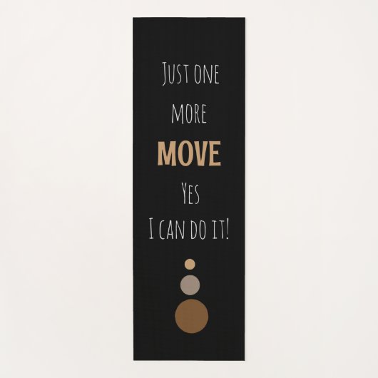 Tapis de yoga noir avec texte simple More Move (Devant)