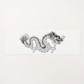 Tapis De Yoga Noir blanc de dragon chinois (Devant (Horizontal))