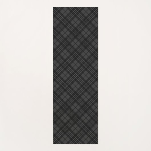 Tapis De Yoga Noir blanc tartan plaid hiver Noël motif (Devant)