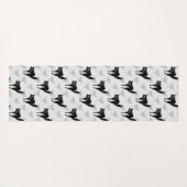 Tapis De Yoga Noir Chat Shadow Silhouette Motif Design (Dos (Horizontal))