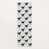 Tapis De Yoga Noir Chat Shadow Silhouette Motif Design (Dos)