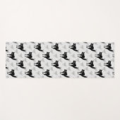 Tapis De Yoga Noir Chat Shadow Silhouette Motif Design (Devant (Horizontal))