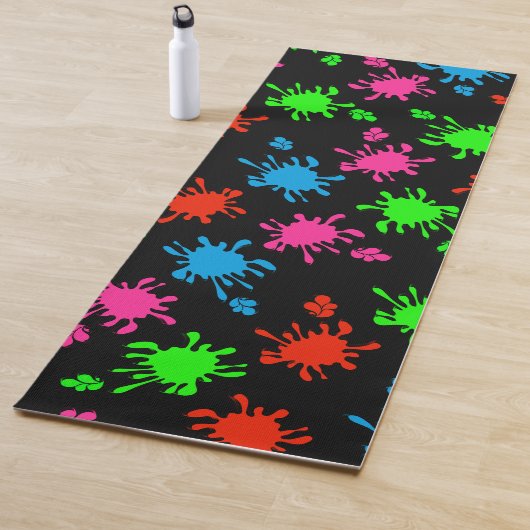 Tapis De Yoga Noir éclaboussé (En situation)