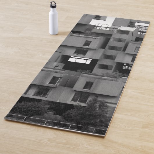 Tapis De Yoga Noir et Blanc Architectural (En situation)