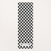 Tapis De Yoga Noir et blanc avec nom (Devant)