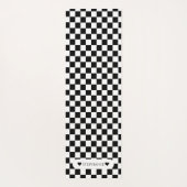 Tapis De Yoga Noir et blanc avec nom (Dos)