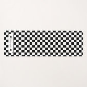 Tapis De Yoga Noir et blanc avec nom (Devant (Horizontal))