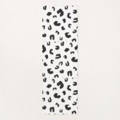 Tapis De Yoga Noir et blanc Empreinte de léopard (Devant)