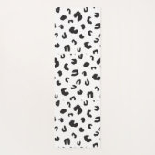 Tapis De Yoga Noir et blanc Empreinte de léopard (Dos)