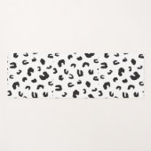 Tapis De Yoga Noir et blanc Empreinte de léopard (Devant (Horizontal))
