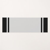 Tapis De Yoga Noir et blanc rayé sur gris argenté clair (Devant (Horizontal))
