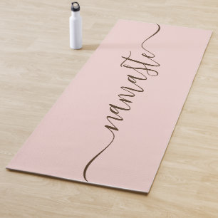 Tapis De Yoga Noir et Brown foncé Élégant Swash Namaste