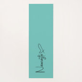 Tapis De Yoga Noir et Menthe Script Namaste Coeur réversible (Dos)