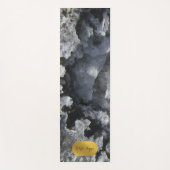 Tapis De Yoga Noir Gold Foil Crystals de mer Signature Script (Devant)