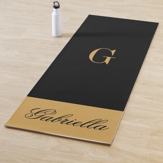 Tapis De Yoga Noir or (En situation)