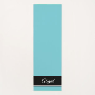 Tapis De Yoga Noir personnalisé et Aqua bleu Zen Yoga Mat