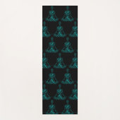 Tapis De Yoga Noir & Turquoise Word Cloud (Devant)